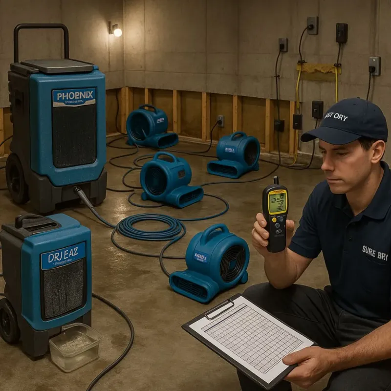Structural Drying and Dehumidification process in Greensburg, KY